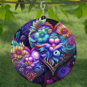 Colorful Hearts Wind Spinner Windspinner